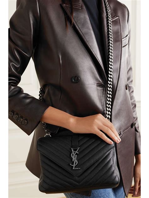 ysl college grande|SAINT LAURENT College Medium Chain quilted leather shoulder .